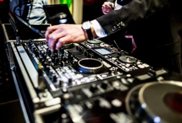 DJ mixing at a wedding